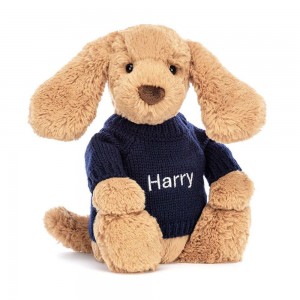 Pulls Jellycat Bashful Toffee Puppy,31cm x 12cm x 9cm Marron | 98305-OHBM