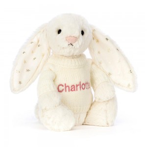 Pulls Jellycat Bashful Twinkle Bunny with Cream,31cm x 12cm x 9cm Blanche | 36429-GAJH