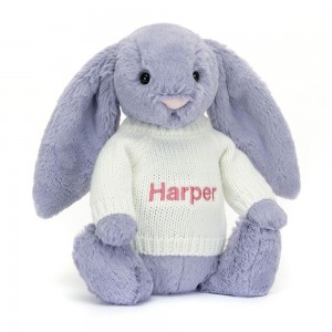 Pulls Jellycat Bashful Viola Bunny with Cream,31cm x 12cm x 9cm Violette | 49850-FIGU