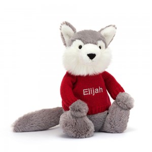 Pulls Jellycat Bashful Wolf,31cm x 12cm x 9cm Grise | 06953-KPFY