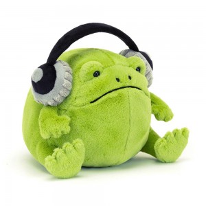 Reptiles Jellycat Peluche Ricky Rain Frog Headphones,15cm x 16cm x 18cm Vert | 42935-CPQA