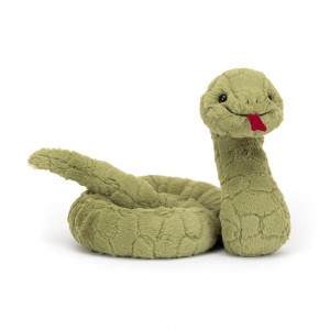 Reptiles Jellycat Peluche Stevie Snake,19cm x 10cm x 24cm Vert | 58492-YGRS