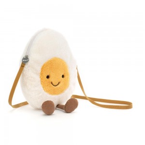Sacs Jellycat Amuseables Happy Boiled Egg,28cm x 18cm x 10cm Blanche | 54619-SNGP
