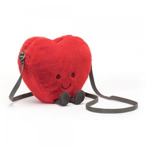 Sacs Jellycat Amuseables Heart,17cm x 18cm x 5cm Rouge | 23549-RPBY