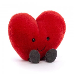 Saint Valentin Jellycat Peluche Amuseables Amuseable Heart,17cm x 19cm x 7cm Rouge | 18560-HMAO