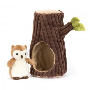 Woodland Jellycat Peluche Forest Fauna Owl,19cm x 11cm x 10cm Marron | 50948-EHLP
