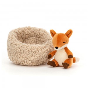 Woodland Jellycat Peluche Hibernating Fox,9cm x 13cm x 13cm Orange | 94817-EWIR