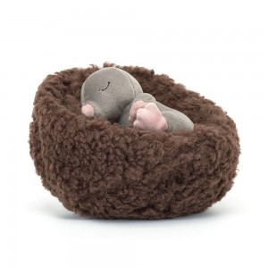 Woodland Jellycat Peluche Hibernating Mole,9cm x 13cm x 13cm Grise | 05941-NPRI