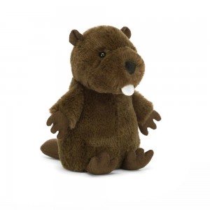 Woodland Jellycat Peluche Nippit Beaver,14cm x 7cm x 6cm Marron | 39068-QJVA