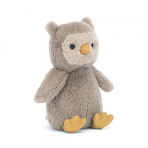Woodland Jellycat Peluche Nippit Owl,14cm x 7cm x 6cm Grise | 91732-STDR
