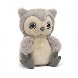 Woodland Jellycat Peluche Snoozling Owl,28cm x 14cm x 10cm Grise | 79516-LBYT