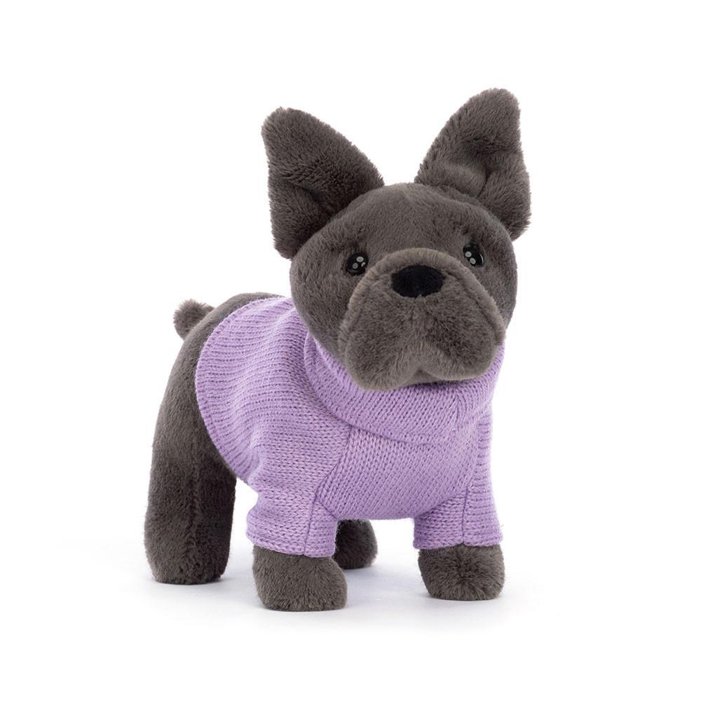 Animaux De Compagnie Jellycat Peluche Sweater French Bulldog Purple,17cm x 7cm x 19cm Grise | 74182-XIKW