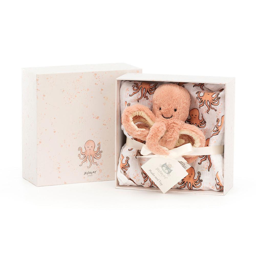 Cadeaux Pour Bébé Jellycat Odell Octopus Gift Set,18cm x 18cm x 8cm Orange | 39450-BFYO