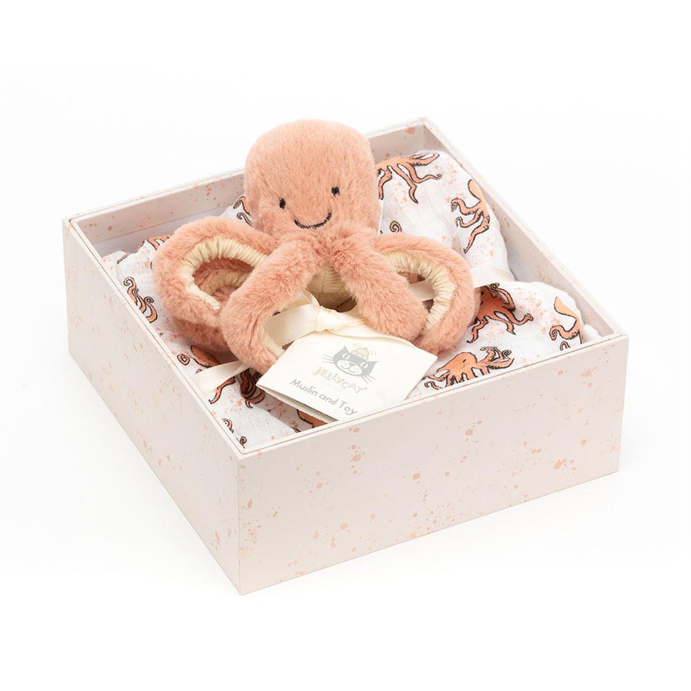 Cadeaux Pour Bébé Jellycat Odell Octopus Gift Set,18cm x 18cm x 8cm Orange | 39450-BFYO