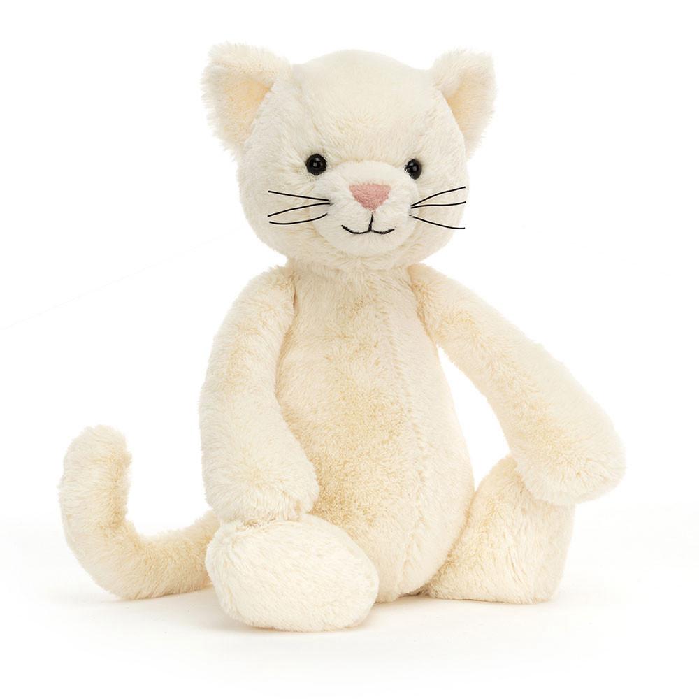 Chat Jellycat Peluche Bashful Cream Kitten,12.2in x 4.7in x 3.5in Blanche | 68951-ICQZ