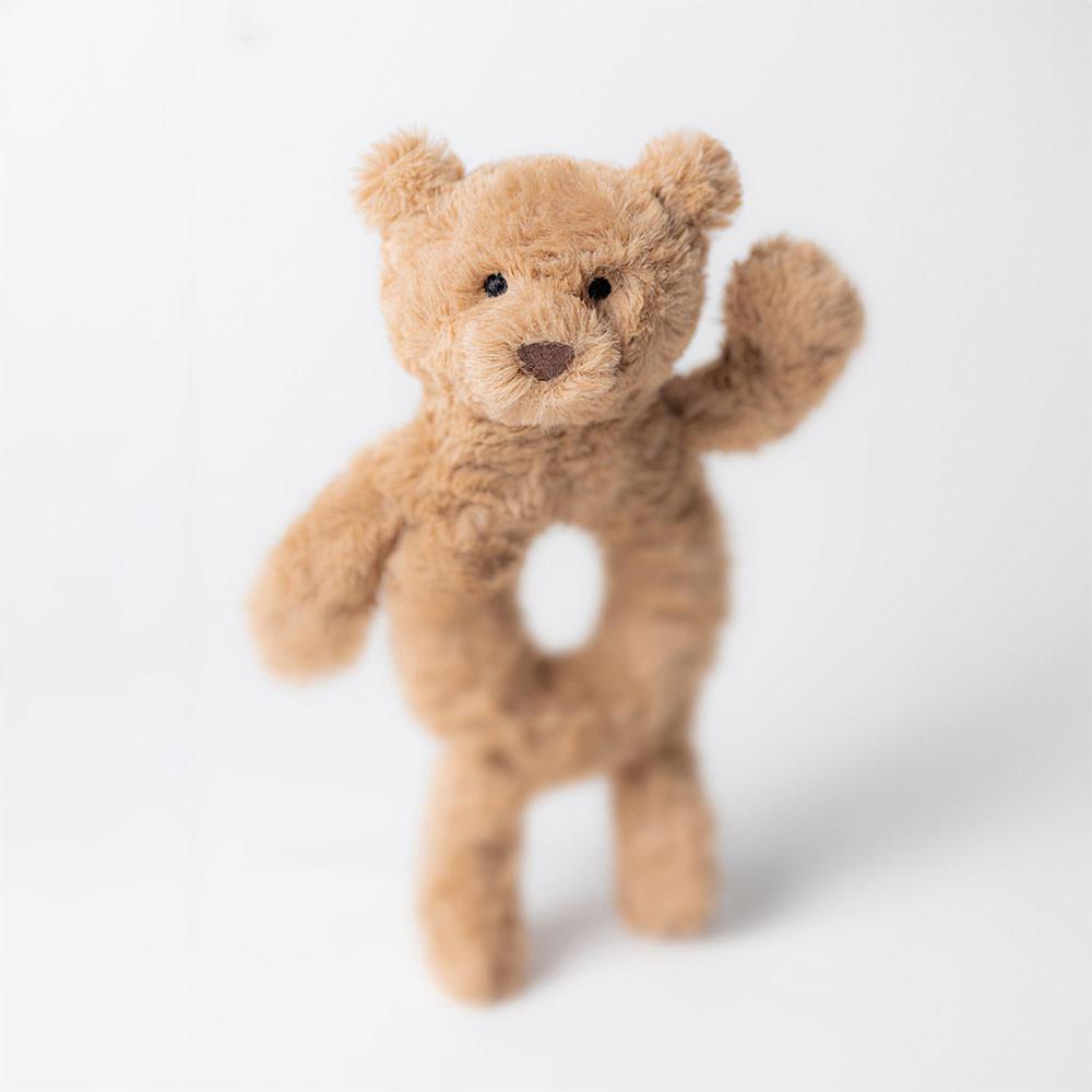 Chien Jellycat Bartholomew Bear Ring Rattle,18cm x 8cm x 2cm Marron | 26371-SJHZ
