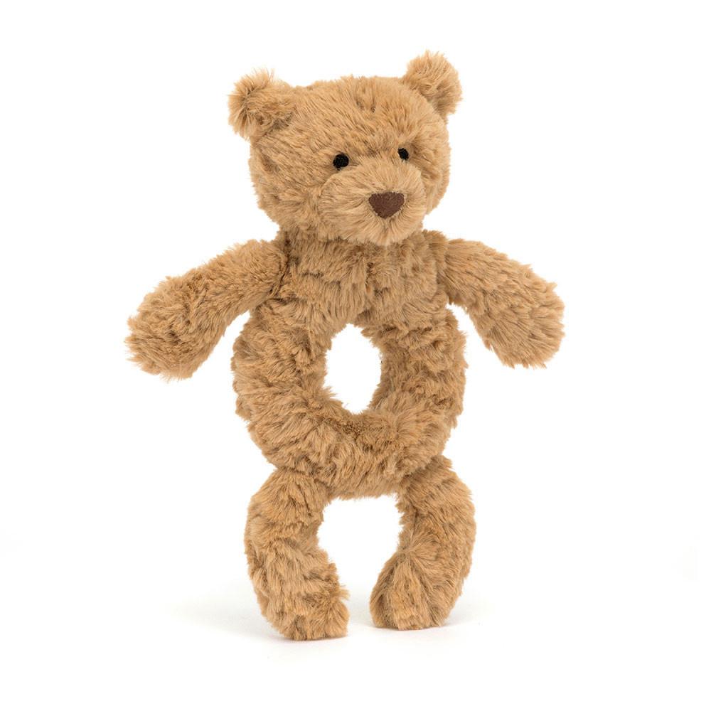Chien Jellycat Bartholomew Bear Ring Rattle,18cm x 8cm x 2cm Marron | 26371-SJHZ
