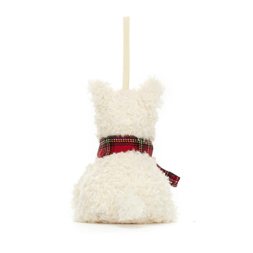 Chien Jellycat Peluche Munro Scottie Dog Decoration,4.3in x 2.4in x 2.0in Blanche | 26374-ETIY