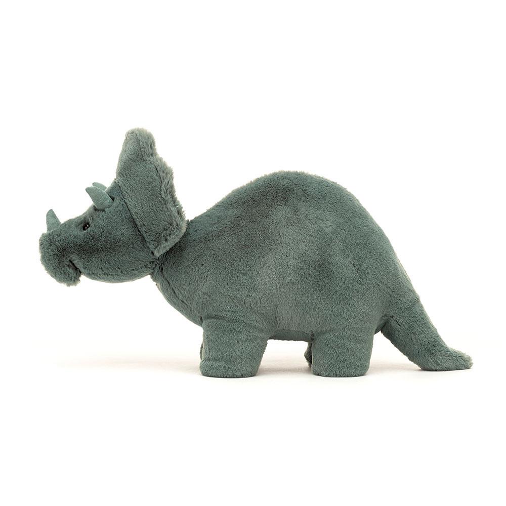 Dinosaure Jellycat Peluche Fossilly Triceratops,6.7in x 4.7in x 11.4in Vert | 50147-TDKN