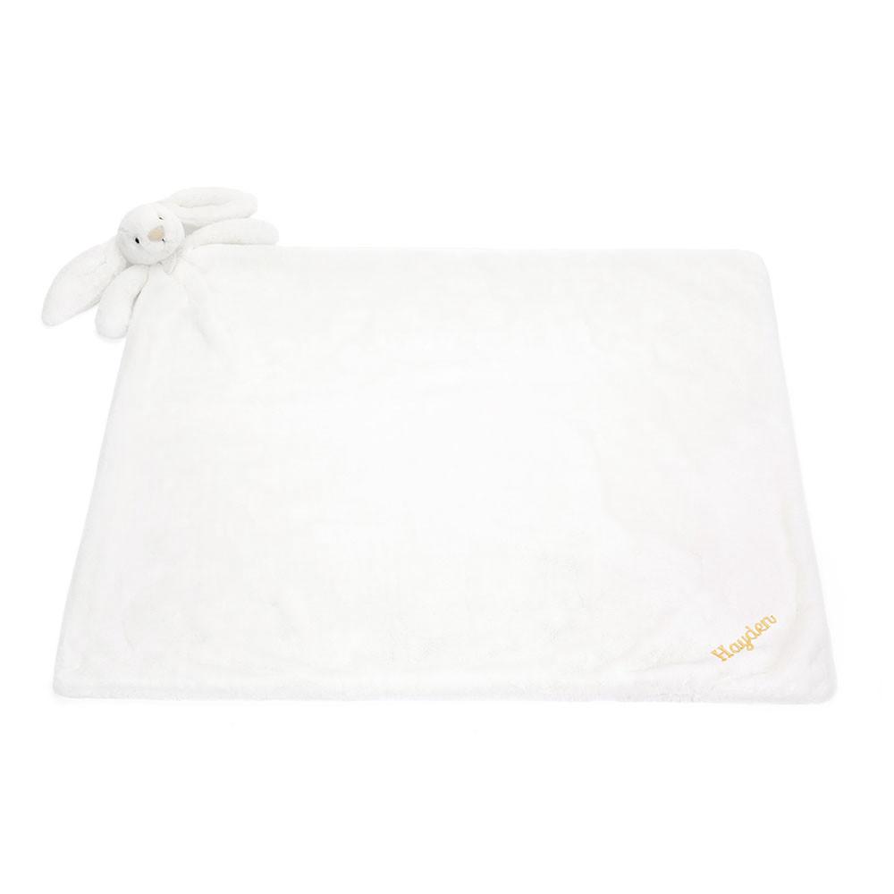 Doudou Jellycat Bashful Luxe Bunny Luna Blankie,56cm x 70cm x 9cm Blanche | 48961-JKZC