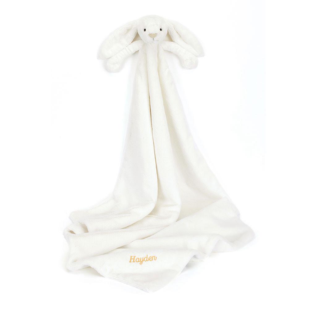 Doudou Jellycat Bashful Luxe Bunny Luna Blankie,56cm x 70cm x 9cm Blanche | 48961-JKZC