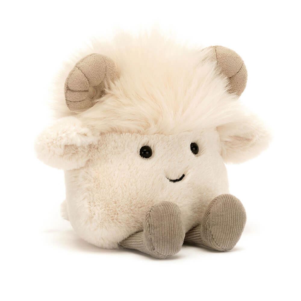 Ferme Jellycat Peluche Amuseabean Ram,12cm x 9cm x 6cm Blanche | 51068-WSMT