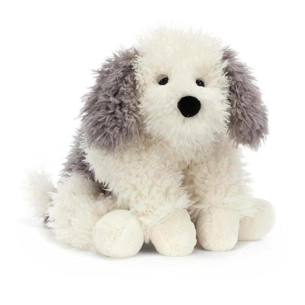 Grand Jellycat Peluche Floofie Sheepdog,16cm x 20cm x 47cm Blanche | 01925-SNUV