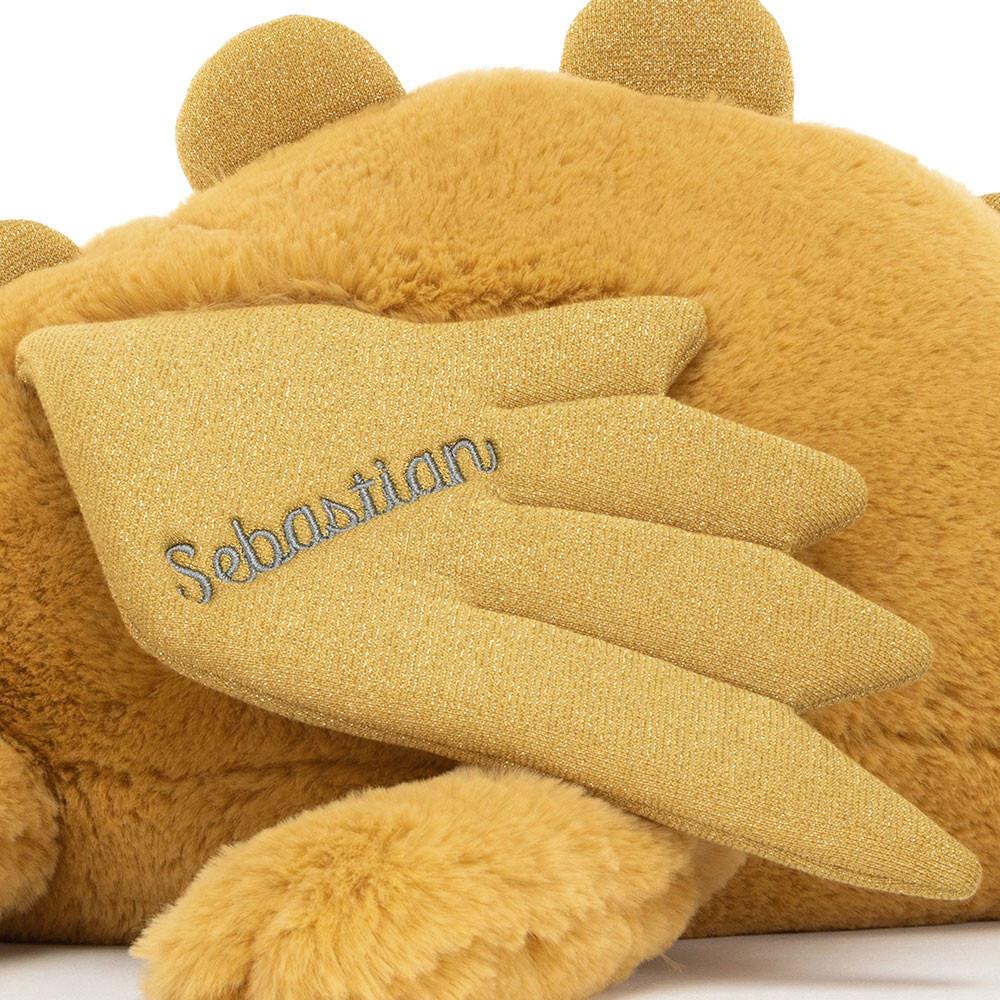 Grand Jellycat Peluche Golden Dragon Huge,19cm x 20cm x 66cm Jaune | 63180-LVAE