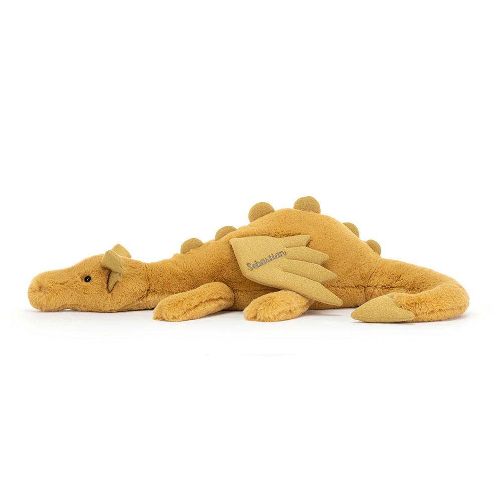 Grand Jellycat Peluche Golden Dragon Huge,19cm x 20cm x 66cm Jaune | 63180-LVAE