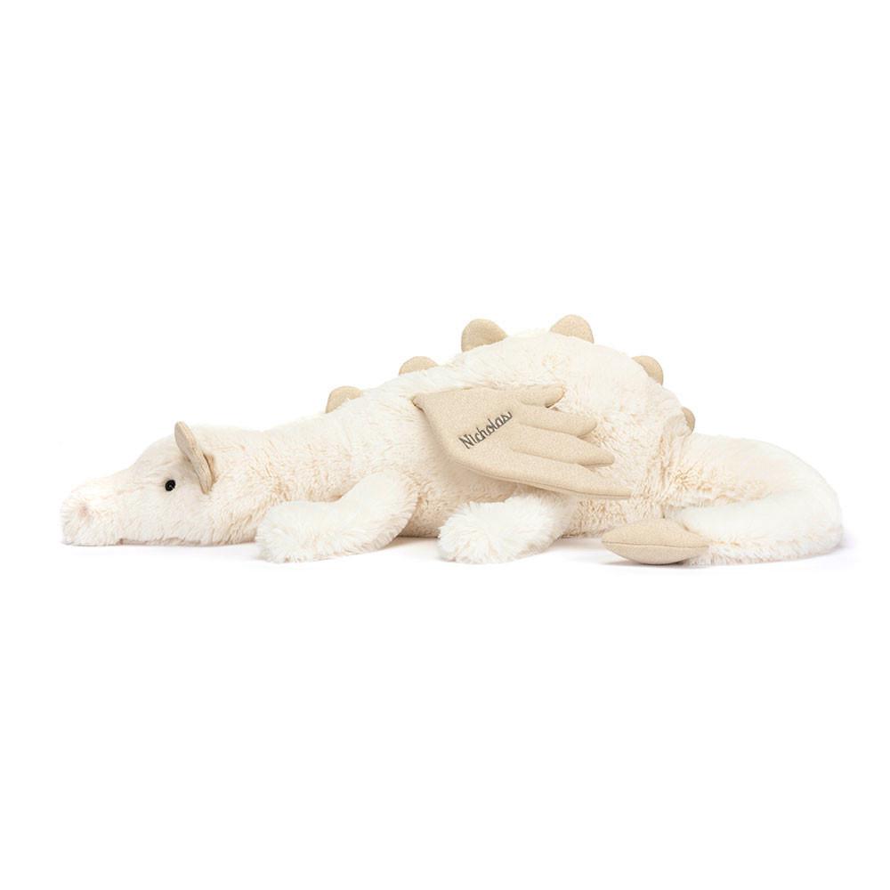 Grand Jellycat Peluche Snow Dragon Huge,19cm x 20cm x 66cm Blanche | 21978-OZIH