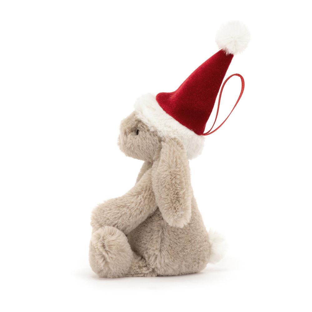 Lapin Jellycat Peluche Bashful Christmas Bunny Decoration,13cm x 6cm x 4cm Beige | 16074-OJRB