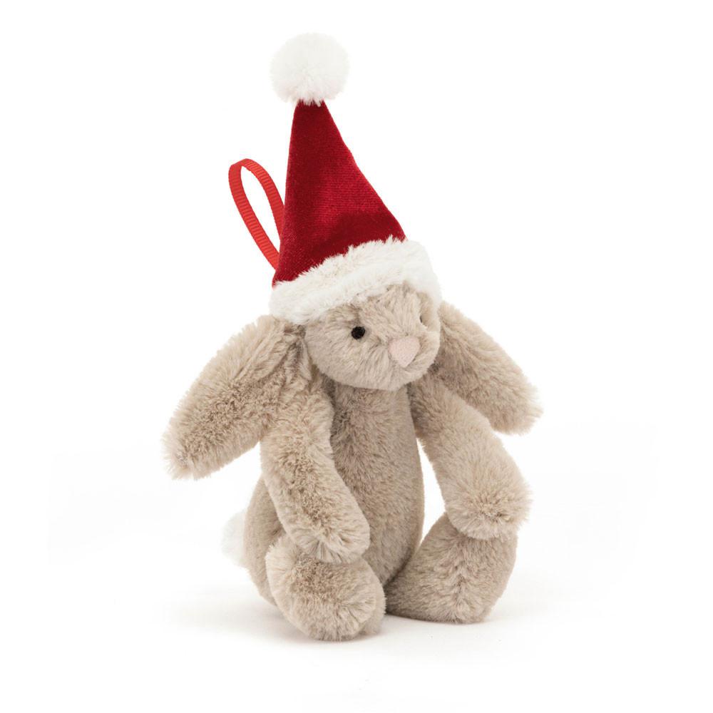 Lapin Jellycat Peluche Bashful Christmas Bunny Decoration,13cm x 6cm x 4cm Beige | 16074-OJRB