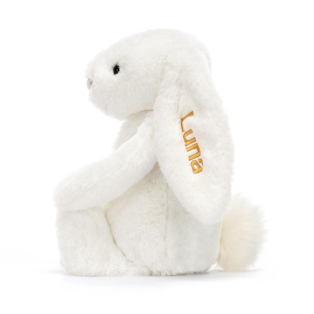 Lapin Jellycat Peluche Bashful Luxe Bunny Luna Medium31cm x 12cm x 9cm Blanche | 95140-OBFX