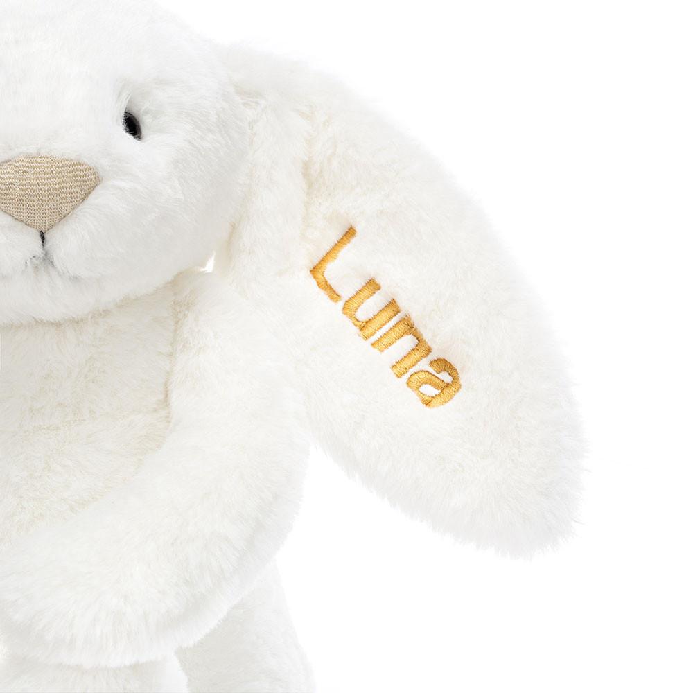 Lapin Jellycat Peluche Bashful Luxe Bunny Luna Medium31cm x 12cm x 9cm Blanche | 95140-OBFX
