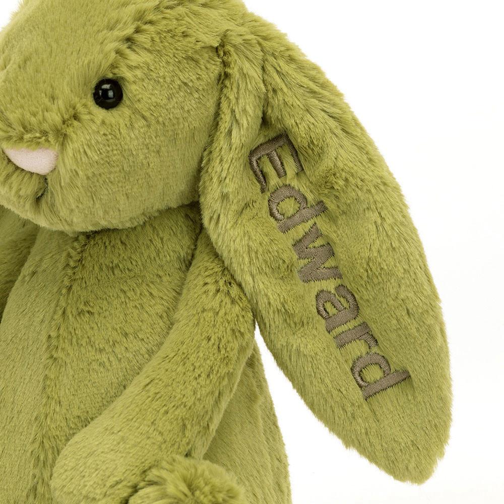 Lapin Jellycat Peluche Bashful Moss Bunny Medium31cm x 12cm x 9cm Vert | 30127-JVNR