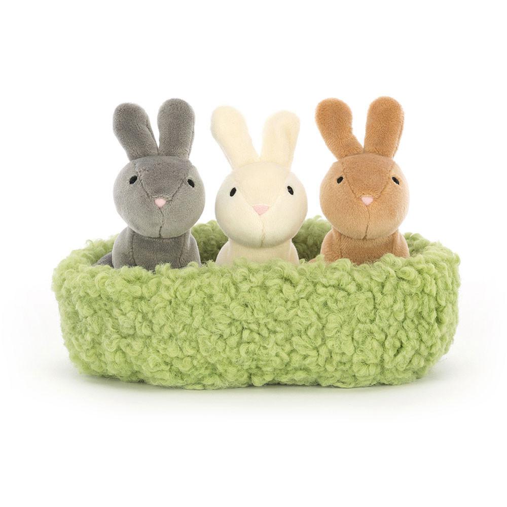 Lapin Jellycat Peluche Nesting Bunnies,11cm x 13cm x 13cm Marron | 53209-EVGA