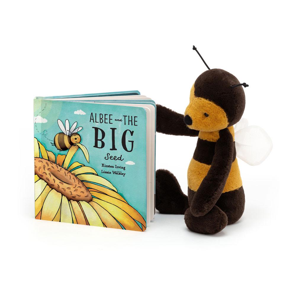 Livres Jellycat Albee And The Big Seed and Bashful Bee Medium Noir | 24378-MBWI