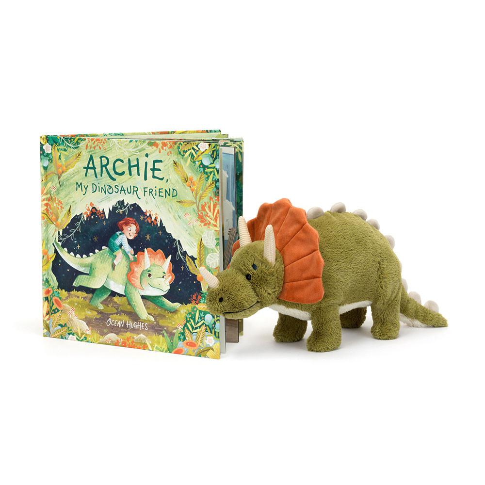 Livres Jellycat Archie, My Dinosaur Friend and Archie Dinosaur, Vert | 50864-UGWI