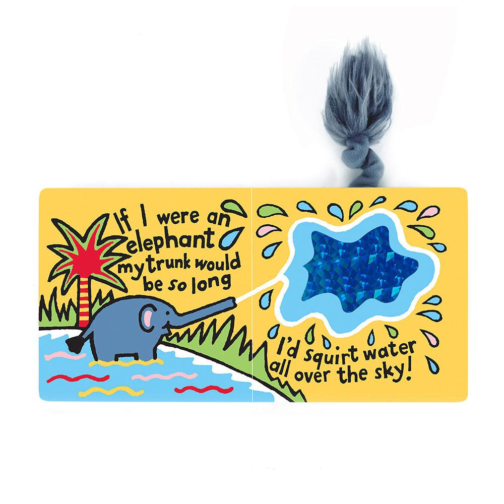 Livres Jellycat If I Were An Elephant Board and Fuddlewuddle Elephant Medium Bleu | 12685-WTLJ