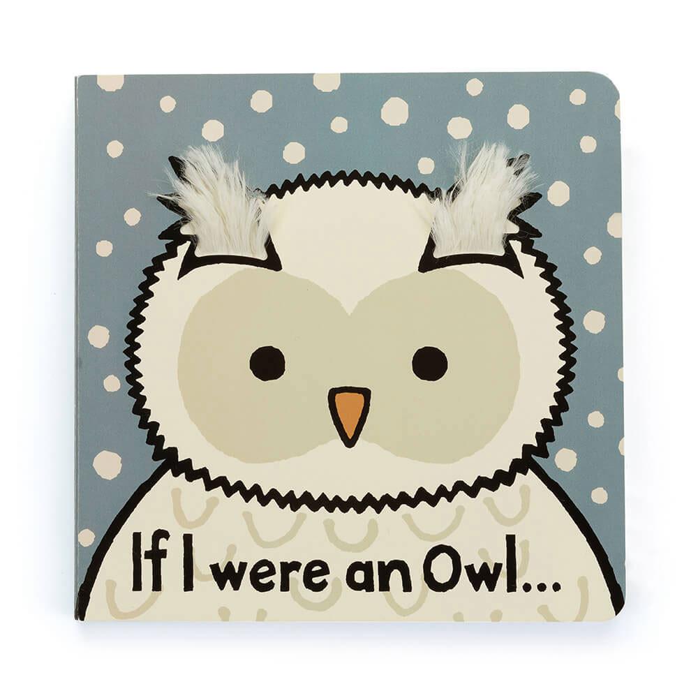 Livres Jellycat If I Were An Owl Board and Bashful Owl Medium Blanche | 87346-GYLJ