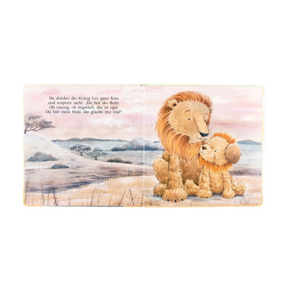 Livres Jellycat Leo, Der Mutige Löwe Buch,23cm x 23cm x 2cm Jaune | 05369-ADCM