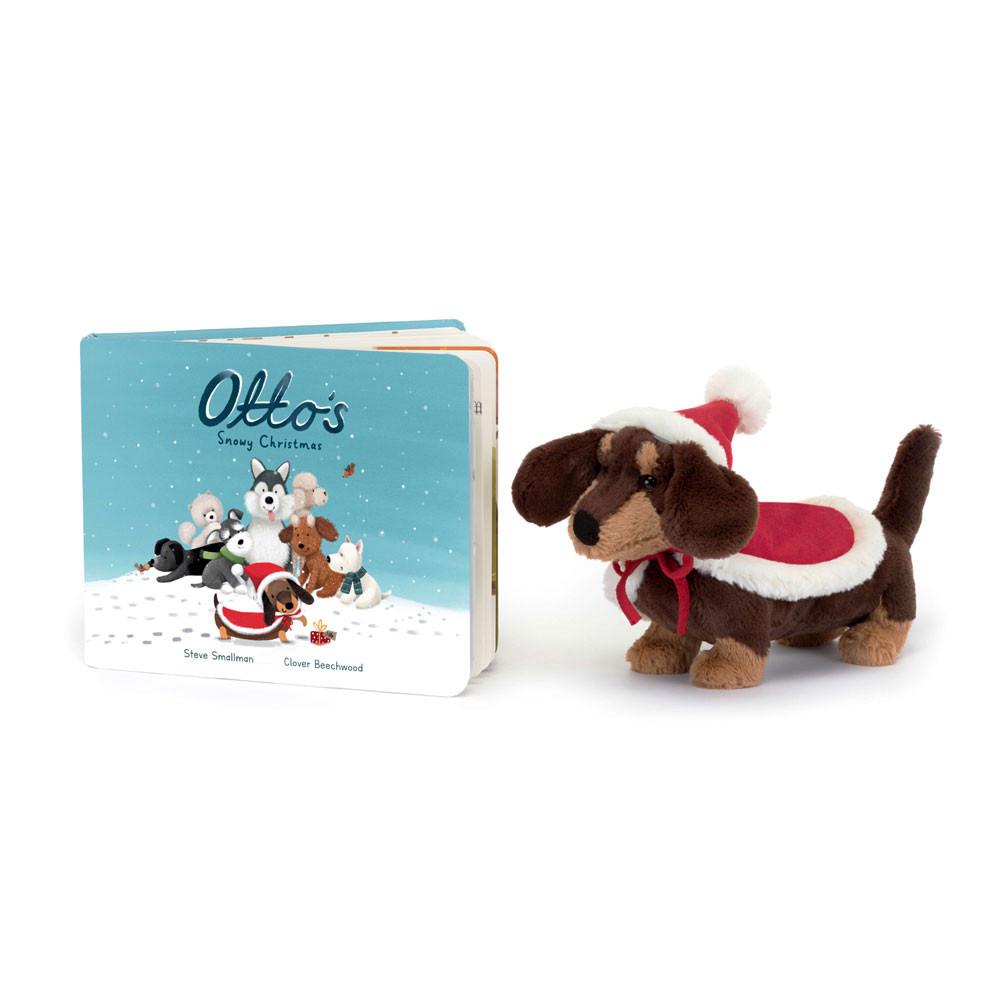 Livres Jellycat Otto\'s Snowy Christmas and Winter Warmer Otto Sausage Dog, Marron | 24176-DYLO