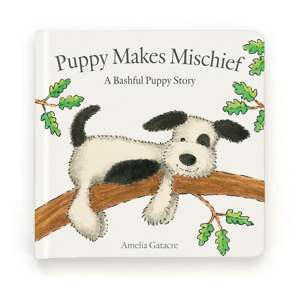 Livres Jellycat Puppy Makes Mischief and Bashful Puppy Medium Blanche | 69583-AHLV