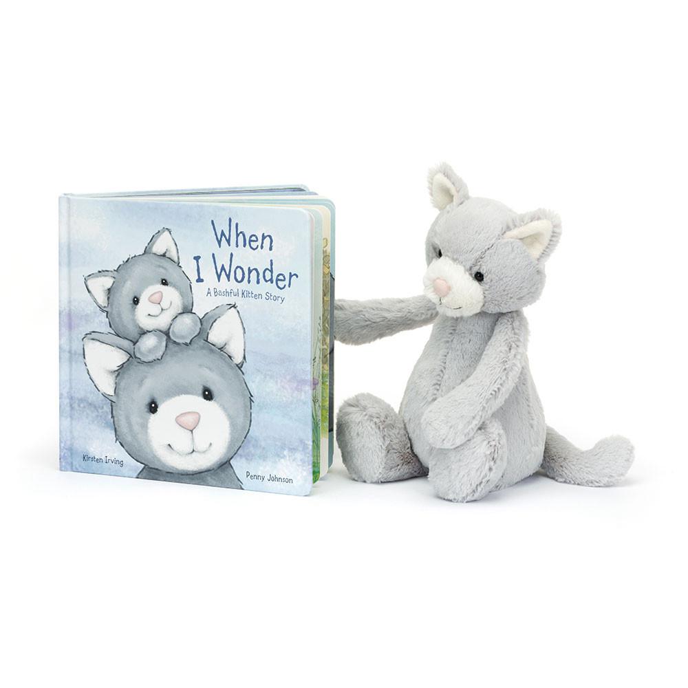 Livres Jellycat When I Wonder and Bashful Kitty Medium Grise | 14035-ESYI