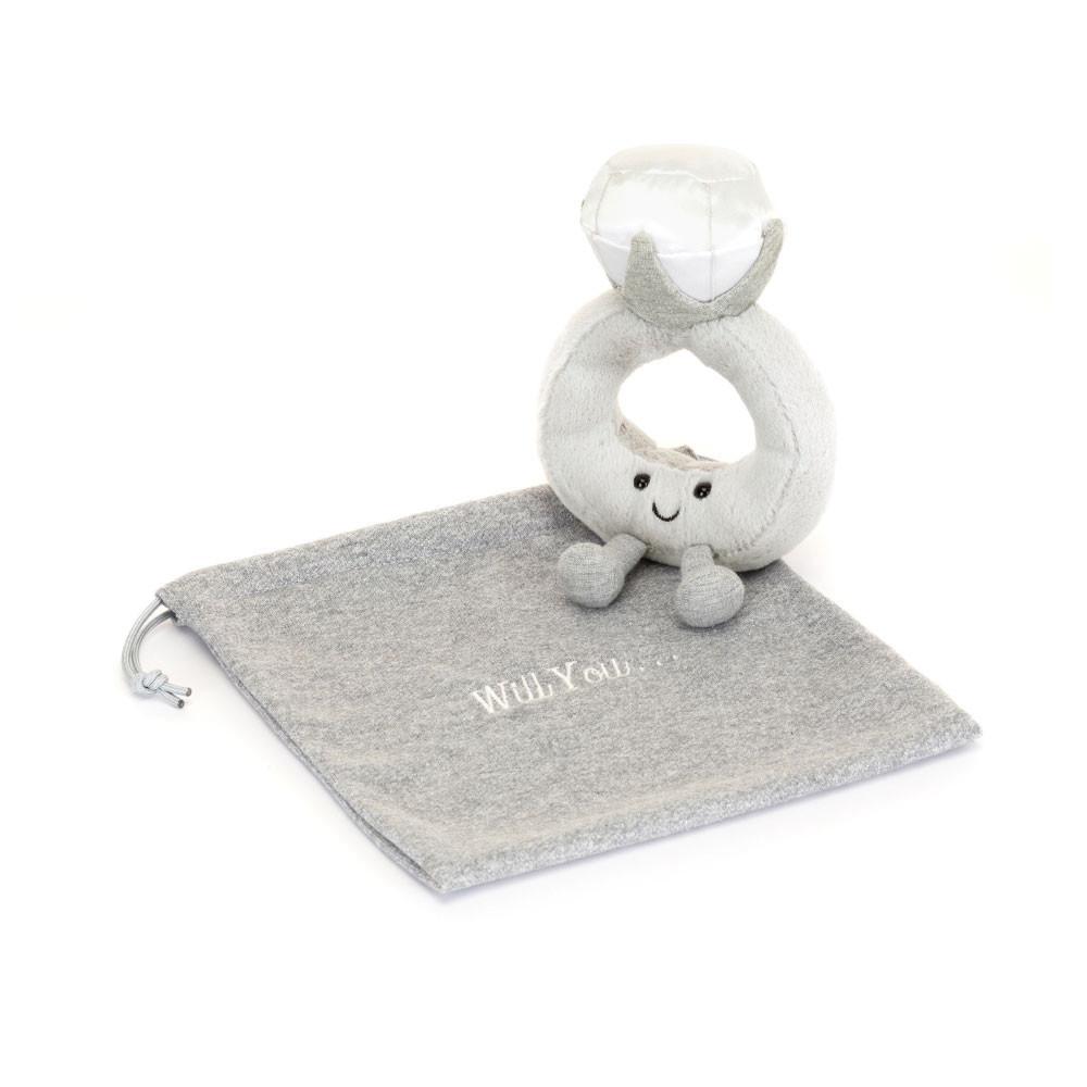 Mariage Et Anniversaire Jellycat Peluche Amuseables Diamond Ring with Personalised,20cm x 12cm x 5cm Grise | 79548-UCDA