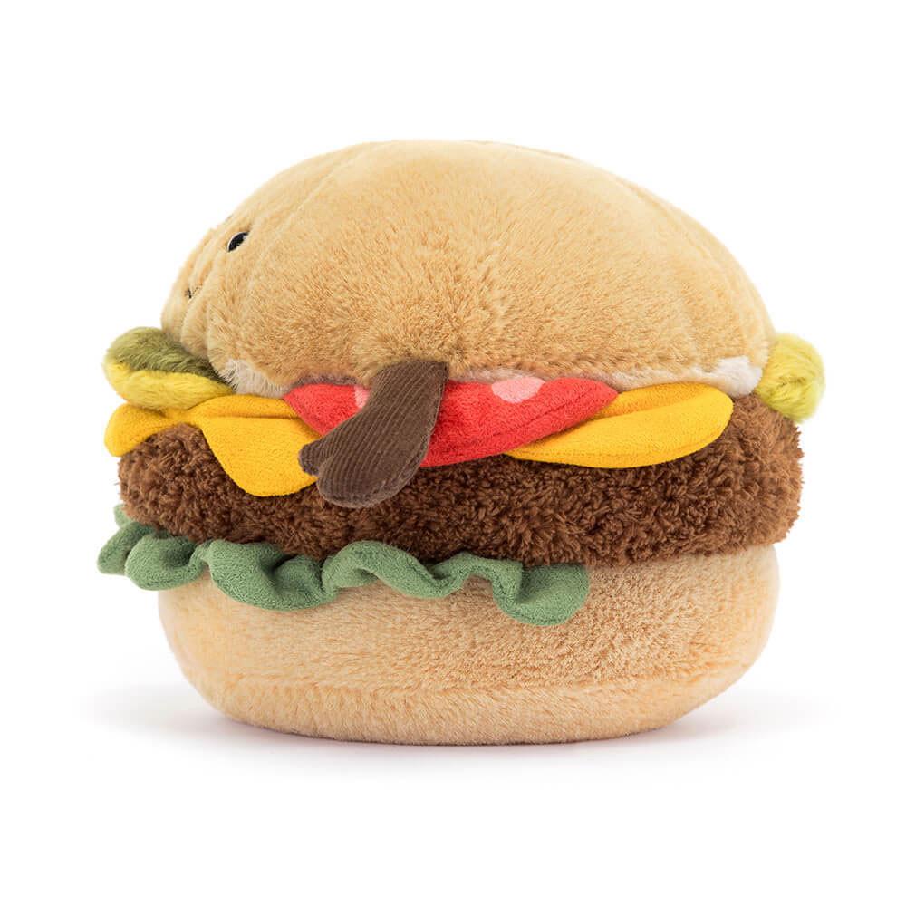 Nourriture Jellycat Peluche Amuseables Burger,12cm x 12cm x 11cm Marron | 51309-NPHB