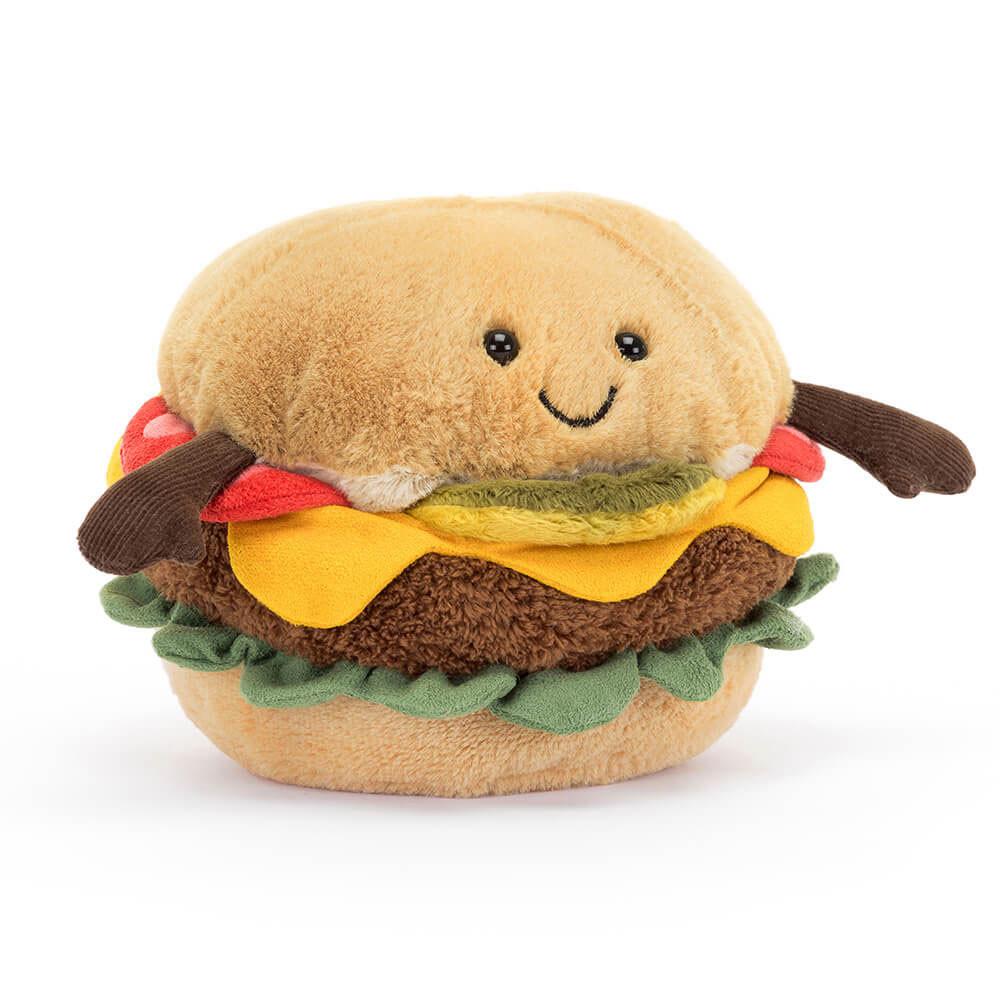 Nourriture Jellycat Peluche Amuseables Burger,12cm x 12cm x 11cm Marron | 23491-WIPS