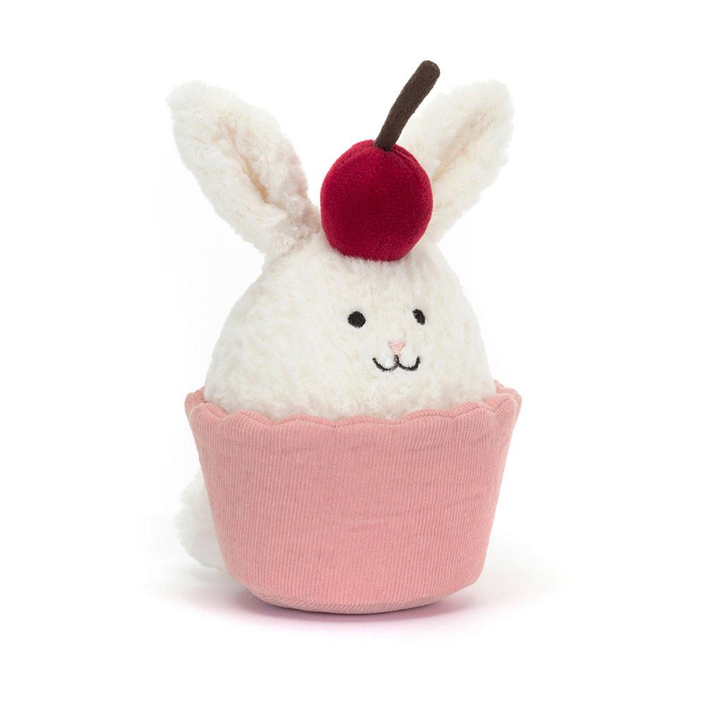 Nourriture Jellycat Peluche Amuseables Dainty Dessert Bunny Cupcake,14cm x 10cm x 9cm Blanche | 38145-FGEK