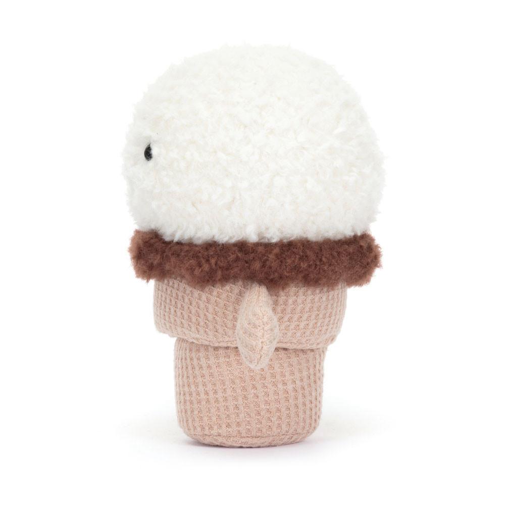 Nourriture Jellycat Peluche Amuseables Ice Cream Cone,14cm x 9cm x 5cm Blanche | 50324-BOYR