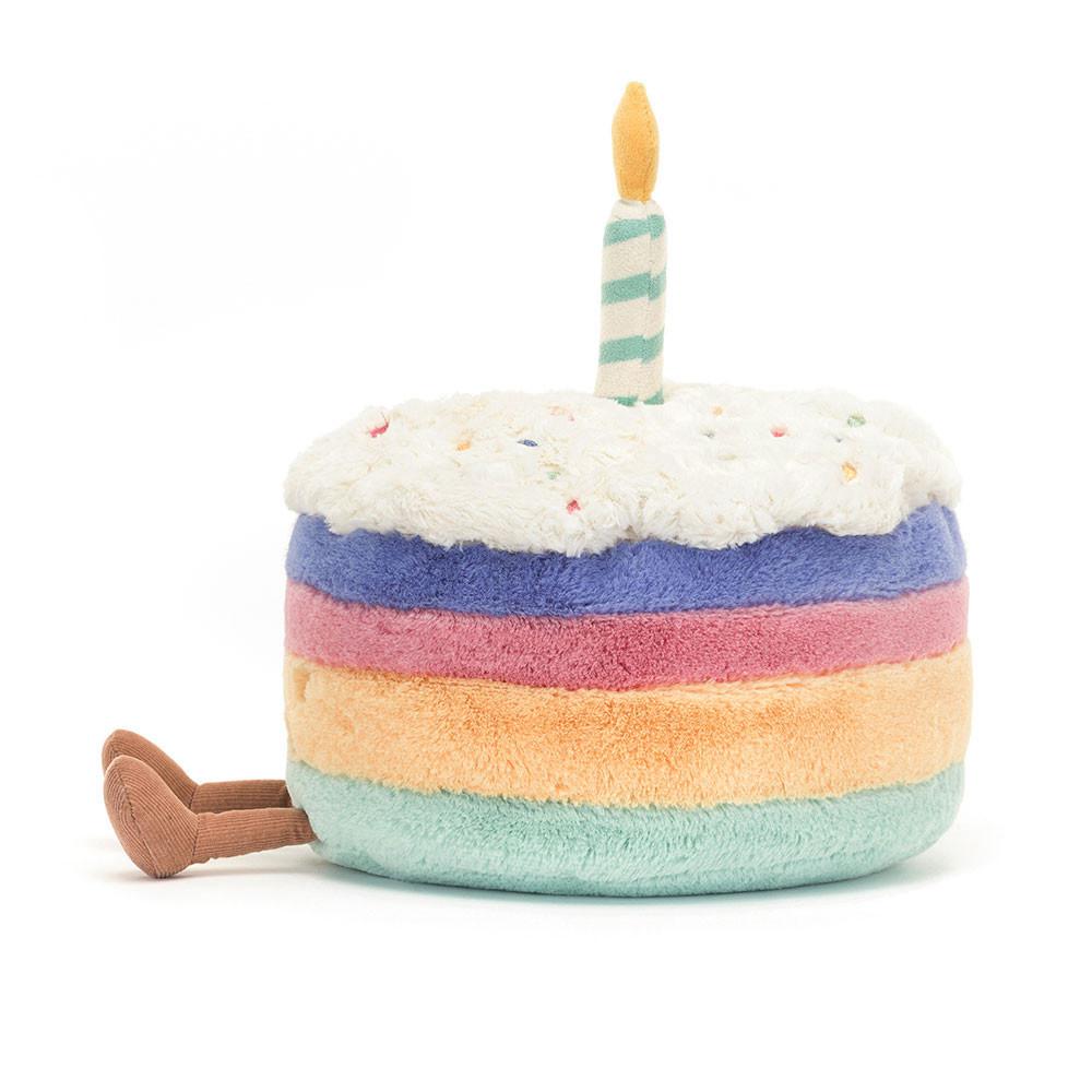 Nourriture Jellycat Peluche Amuseables Rainbow Birthday Cake,26cm x 21cm x 21cm Bleu | 76319-XYWQ